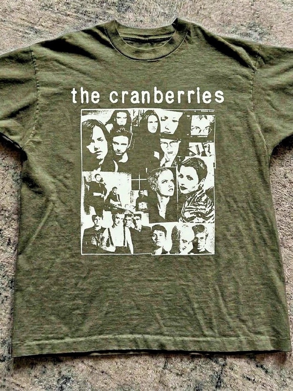 The Cranberries Band Photo Collage Graphic T-Shirt in Green